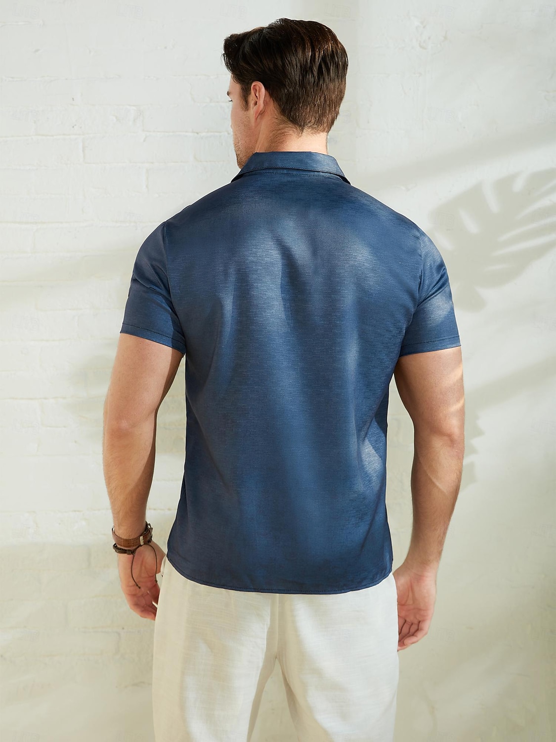 Voor heren Blad Etnisch Zomer overhemd Normaal shirt Overhemd met knopen Korte mouw Modieus Comfortabel Vakantie Dagelijks Feestdagen Zomer Revers Afdrukken Voorvak Rood blauw Groen Donkergrijs 2025 - $24.99 –P6