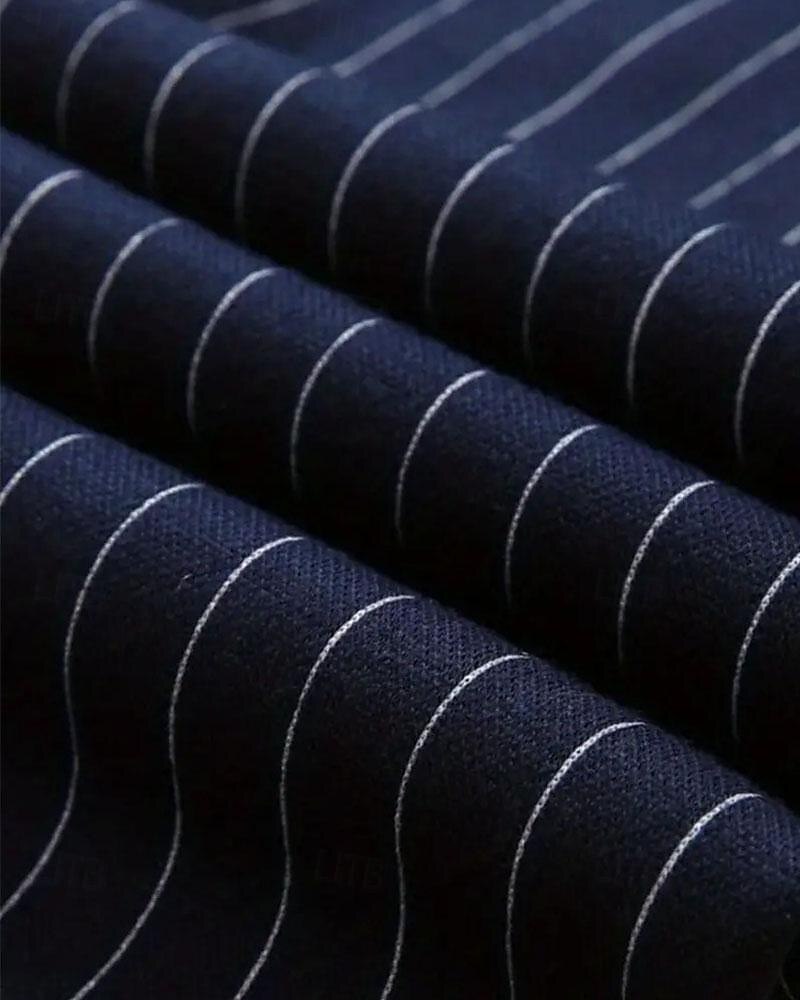 Homens Calças Calça verão Calça casual Bolsos Com Cordão Cintura elástica Listra Conforto Trabalho O negócio Diário Moda Estilo Clássico Preto Azul Real Micro-Elástica de 2025 por $25.99 –P13