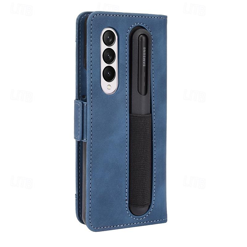 Phone Case For Samsung Galaxy Z Fold 5 Z Fold 4 Z Fold 3 Wallet Case Kickstand with Pen Slot Holder Card Slot Retro TPU PU Leather 2025 - $16.99 –P10