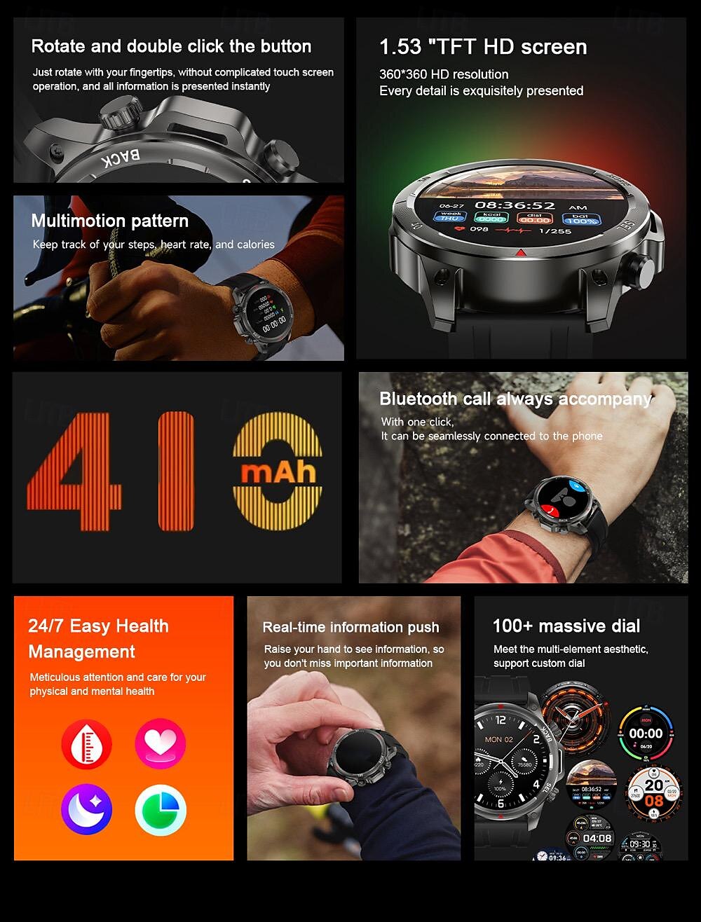 696 DK68 Smart Watch Fitness Tracker ECG PPG Bluetooth Call Reminder Android iOS IP67 47mm 1.53 2025 - $58.99 –P2