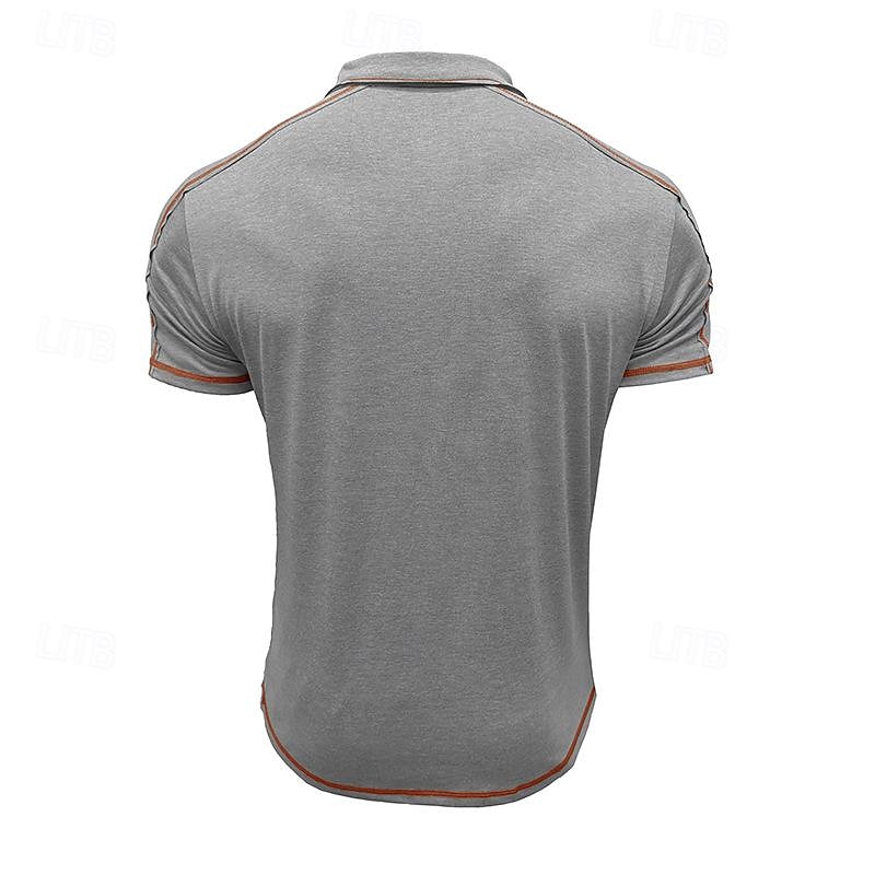 Herren Poloshirt Golfhemd Arbeit Geschäft Gerippter Polokragen Klassisch Kurzarm Basic Modern Feste Farbe Patchwork Taste Frühling Sommer Regular Fit Hellgrün Pink Blau Violett Khaki Grau Poloshirt 2025 - $22.99 –P3