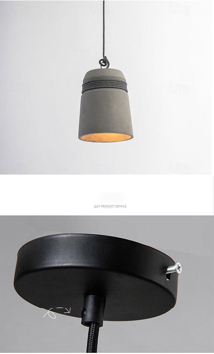 Industry Concrete Pendant Light in Gray Finish, E27 Bell Shape Shade Industrial Hanging Chandelier, Mini Cement Hanging Lighting Fixture, for Kitchen Island Dining Living Room Bedroom 2025 - $152.99 –P8