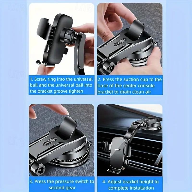 Car Automatic Lock Center Console Universal Suction Cup Mobile Phone Stand Adjustment Rotary Navigation Stand 2025 - $23.99 –P8