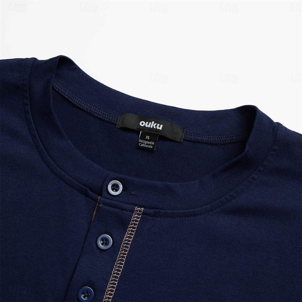 Herr Henleytröja T-tröja Slät Henley Gata Semester Kort ärm Ficka Vintagestil Kläder Mode Designer Grundläggande 2025 - $20.99 –P11