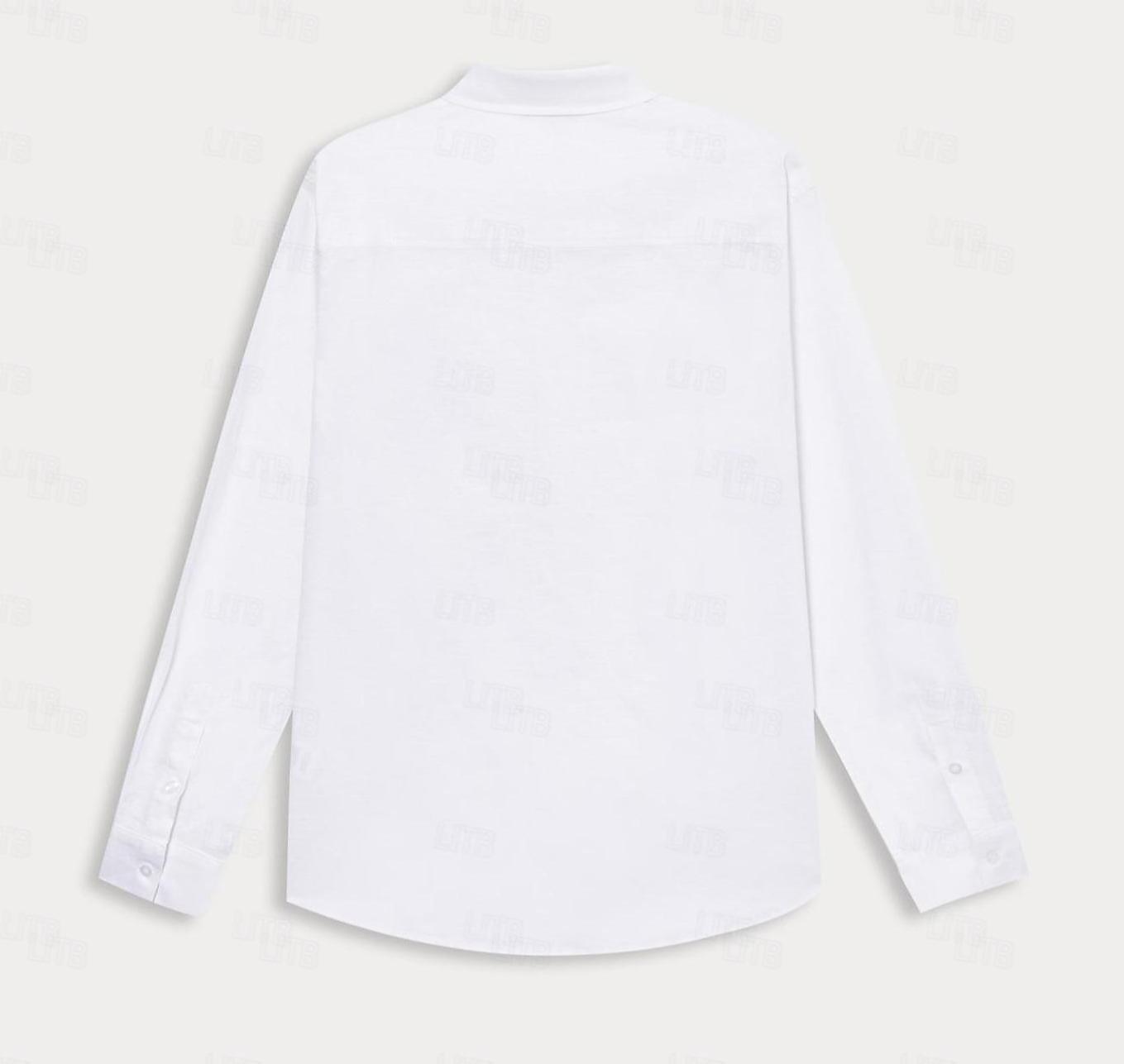 Voor heren Overhemd Linnen overhemd Normaal shirt Lange mouw Hawaii Mode-casual Vakantie Dagelijks Hawaii Lente & Herfst Revers Afdrukken Wit 2025 - $4.79 –P4