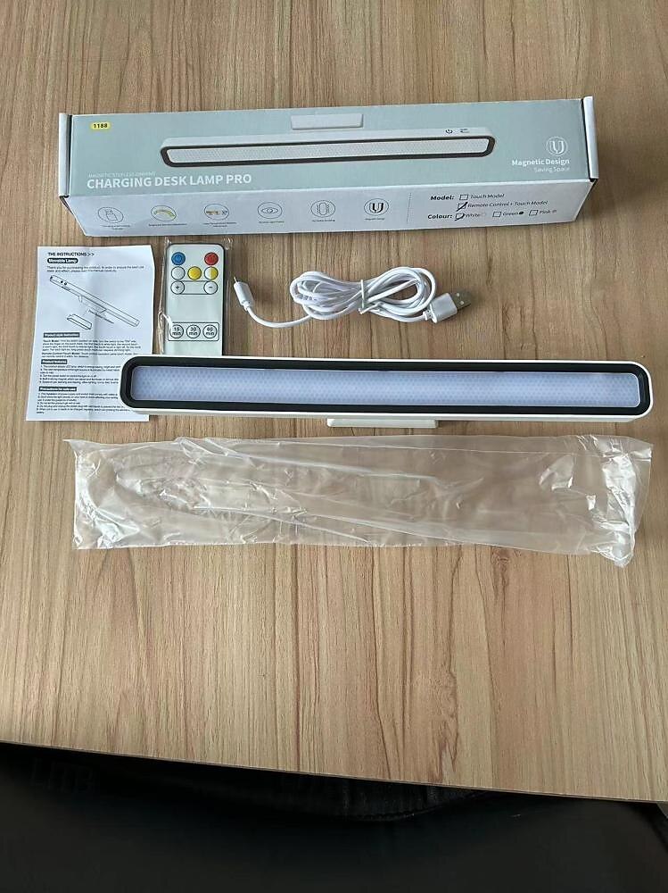 1pc Rechargeable LED Desk Lamp with Touch Control, LED Reading Light 2000mAh Battery Operated,Tri-color Touch Magnet, Detachable and Portable 2025 - $17.49 –P2