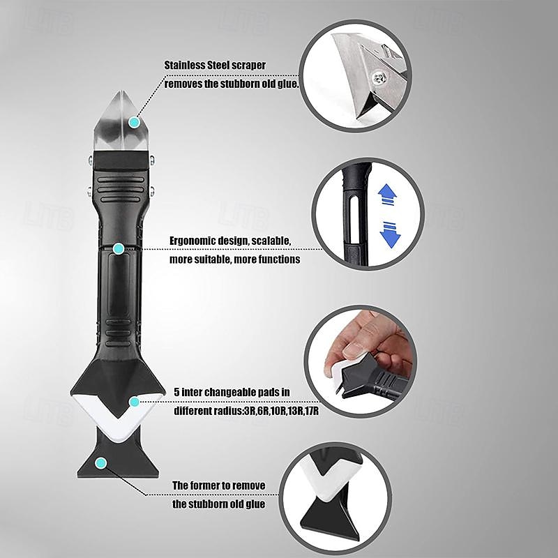 10pcs/set Silicone Caulking Tools Glass Glue Angle Scraper Stainless Steelhead Caulk Remover and Sealant Scraper for Kitchen Bathroom Window and Frames Sealant Seals 2025 - $7.99 –P3