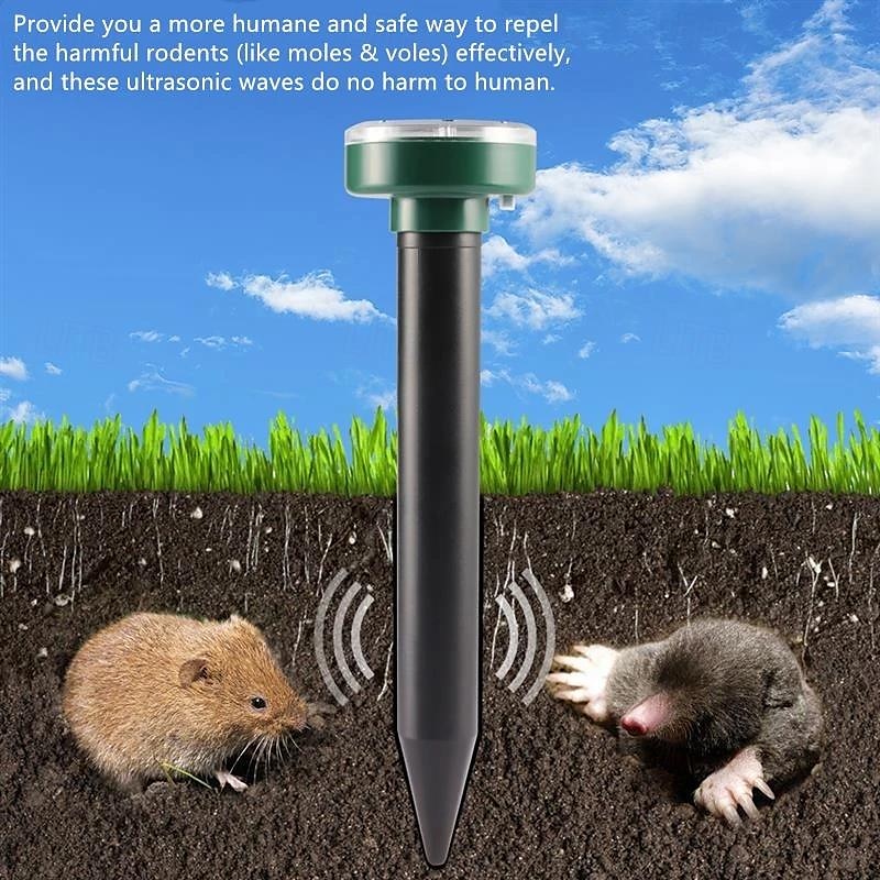 Solar Ultrasonic Mouse and Snake Repeller – Garden Pest Deterrent with Shock and Vibration, Solar Powered Lawn Protection Device 2025 - $15.99 –P12