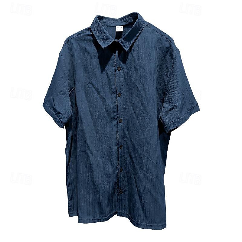 Herre Skjorte Sommerskjorte Uformell skjorte Strandskjorte Skjorte med knapper Svart Rosa Navyblå Lyseblå Kortermet عادي Aftæpning Feriereise Hawaiisk Klær Polyester Mote Fritid Bekvem 2025 - $22.99 –P5
