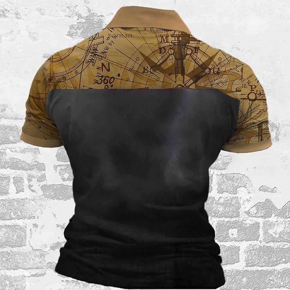 Per uomo Cavalieri Templari Polo con zip Maglia da golf Manica Corta Magliette polo Camicie con Colletto Abbigliamento da vacanza Abbigliamento da festa Abiti da festa Stampa 3D Polo con cerniera a del 2026 a $23.99 –P2
