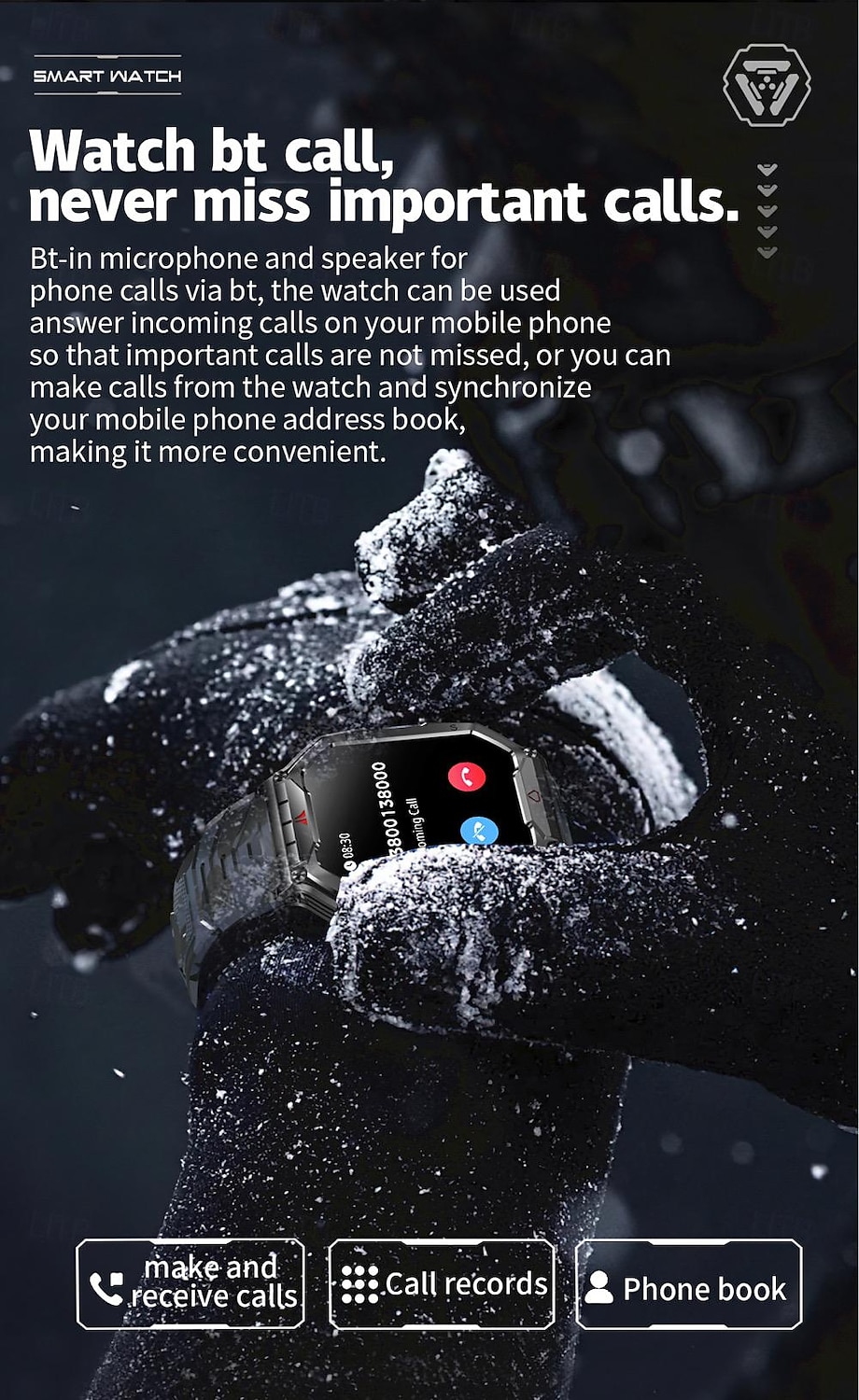 696 KR82 Ceas inteligent 2.1 inch Uita-te inteligent Bluetooth ECG + PPG Pedometru Reamintire Apel Compatibil cu Android iOS Dame Bărbați Telefon Hands-Free Reamintire Mesaj IP 67 Carcasă de ceas de 2025 - $59.99 –P9