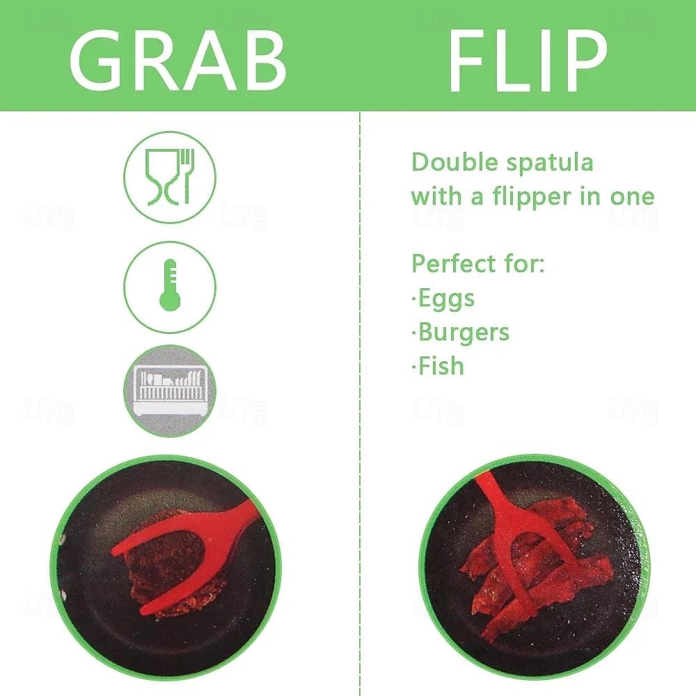 Accessori da cucina multifunzionali 2 in 1 set di gadget da cucina spatola per frittata spatola in silicone da cucina per toast pancake pinze per uova cocina cucina accessori da cucina del 2025 a $11.99 –P4