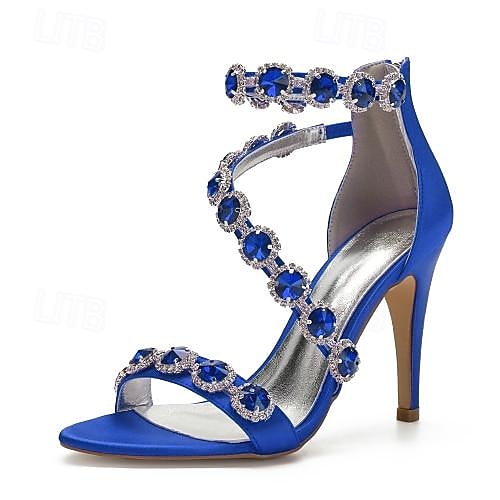 Women's Rhinestone Ankle Strap Stiletto Sandals, Open Toe Dress Heels for Wedding Guests, Cocktail Party & Evening Prom, Multiple Color 2026 - $89.99 –P5
