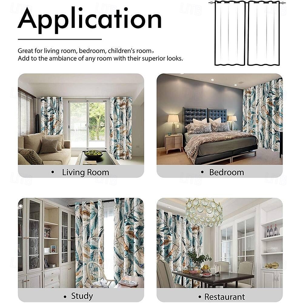 Vintage Wooden Blackout Curtains Door Insulation Outdoor Balcony Rest Living Room Home Decoration 2-piece Set of 3d Digital Printing Perforated 2025 - $39.99 –P6