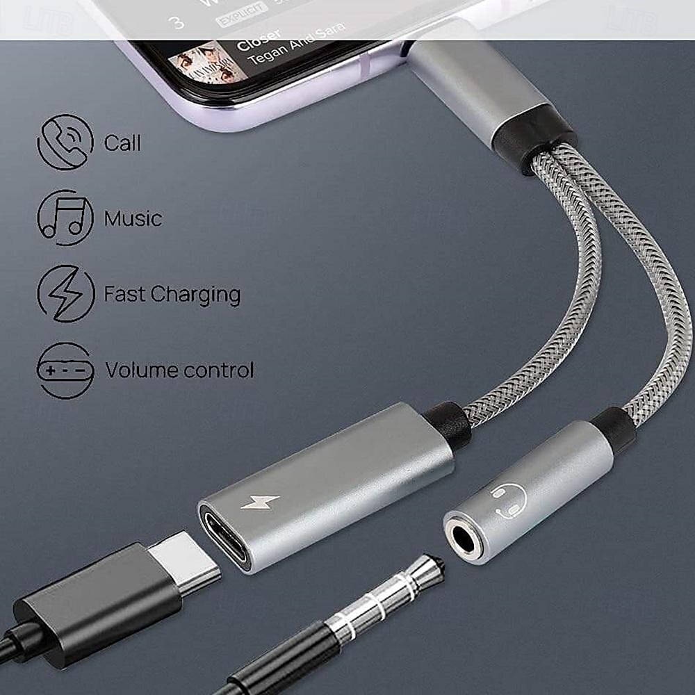 2025年 USB タイプ C から 3.5 mm ヘッドフォン ジャック アダプター ケーブル 2 in 1 デュアル USB C メス オーディオ AUX コネクタ 充電 スプリッター 音楽 コレクション – $13.99 –P7