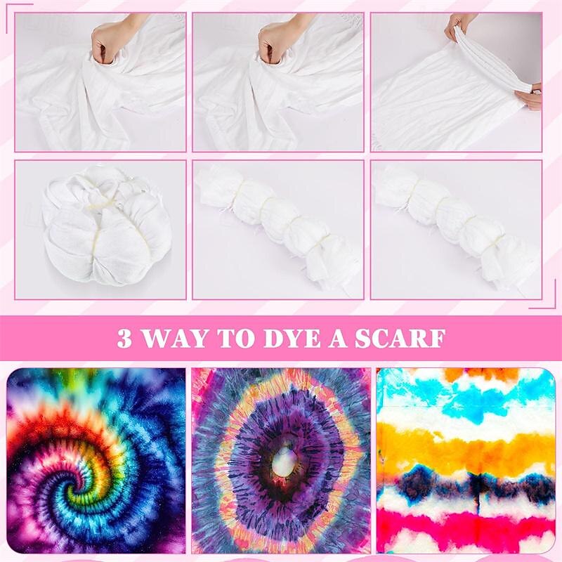 1 bucată goală, alb, top de bikini vopsit cu cravată, eșarfă de vară din bumbac, țesătură vopsită în cravată 2025 - $27.99 –P3
