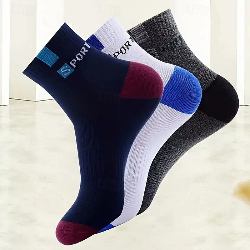 Men's 5 Pairs Multi Packs Socks Running Socks Casual Socks Rainbow Color Color Block Letter Sports & Outdoor Daily Vacation Basic Medium Spring Fall Fashion Casual 2025 - $6.49 –P6