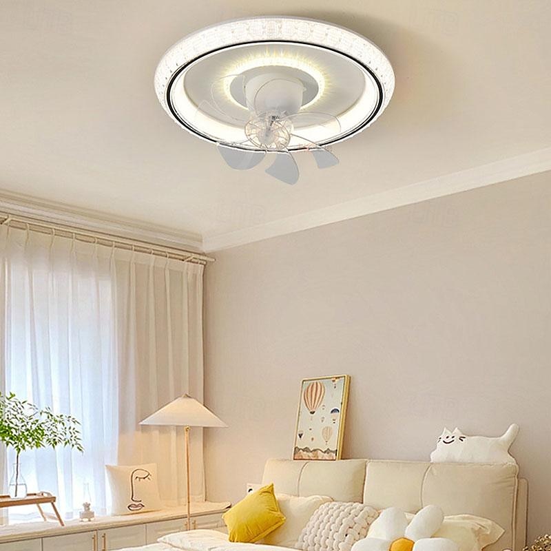 ventilateur de plafond LED globe suspendu au plafond sur table dimmable 1 lumière 50 cm conception unique 3 couleurs de lumière finitions peintes en acrylique style nordique moderne salle à manger de 2025 ? $385.49 –P6
