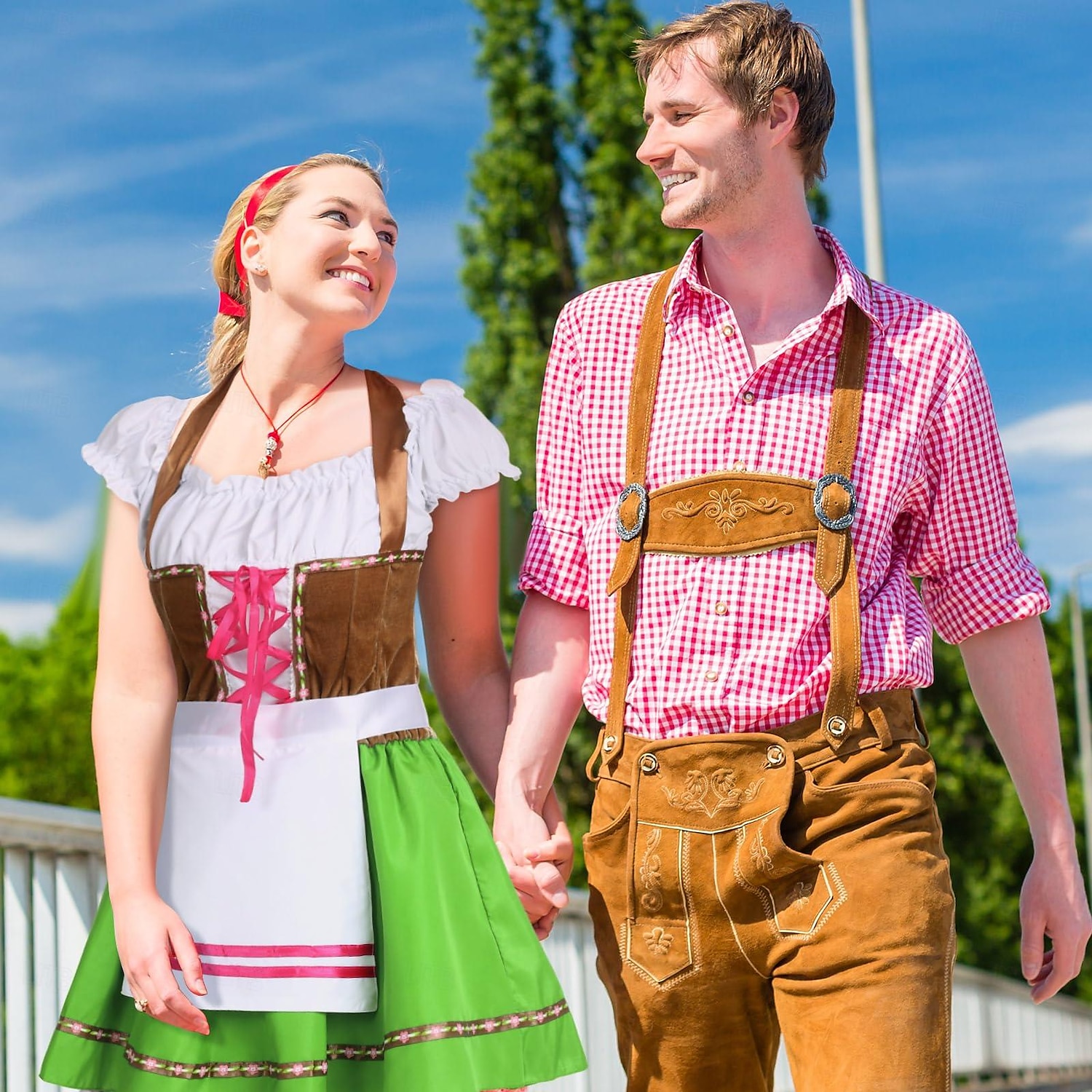 Carnival Oktoberfest Beer Costume Dress Dirndl Trachtenkleider Maid German Munich Wiesn Women's Traditional Style Cloth Dress Apron 2025 - $39.99 –P8