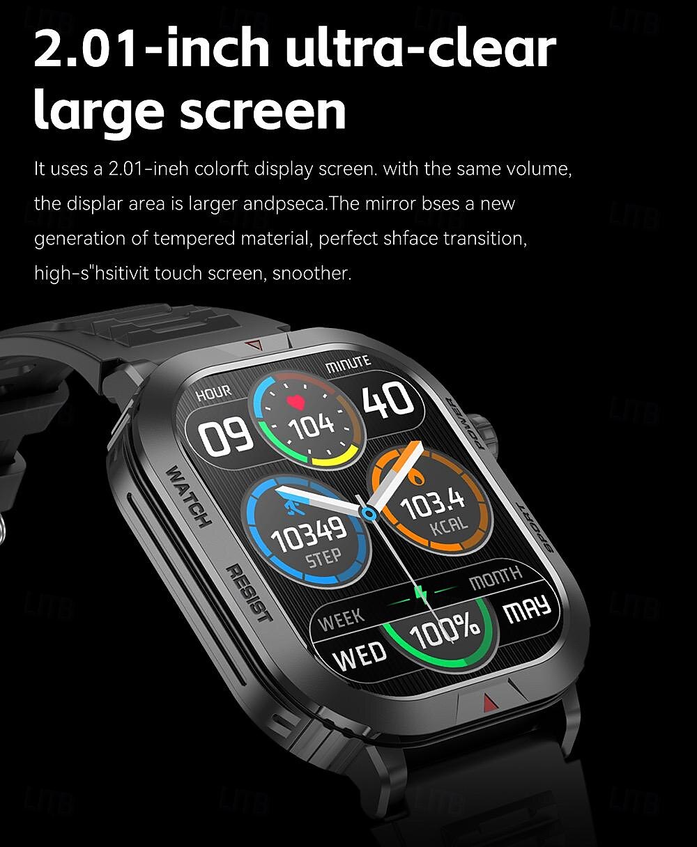 2025年 696 ZW66 スマートウォッチ 2.01 インチ スマート·ウォッチ ブルートゥース ECG + PPG 歩数計 着信通知 と互換性があります Android iOS 女性 男性 ハンドフリーコール メッセージ受信通知 IP 67 46mmの時計ケース コレクション – $39.99 –P3