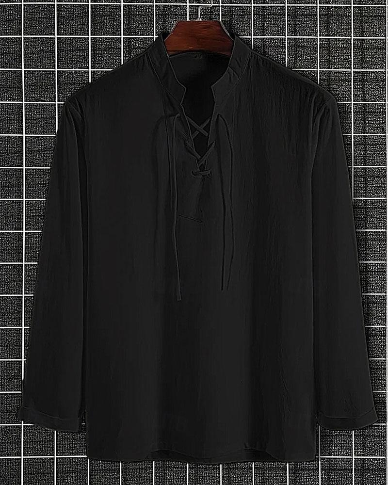 Homens Camisa Social Camisa casual Camisa de algodão Tecido Havaiana Feriado Preto Branco cáqui Manga Longa Faixa Primavera & Outono Roupa Cordões de 2025 por $22.99 –P10