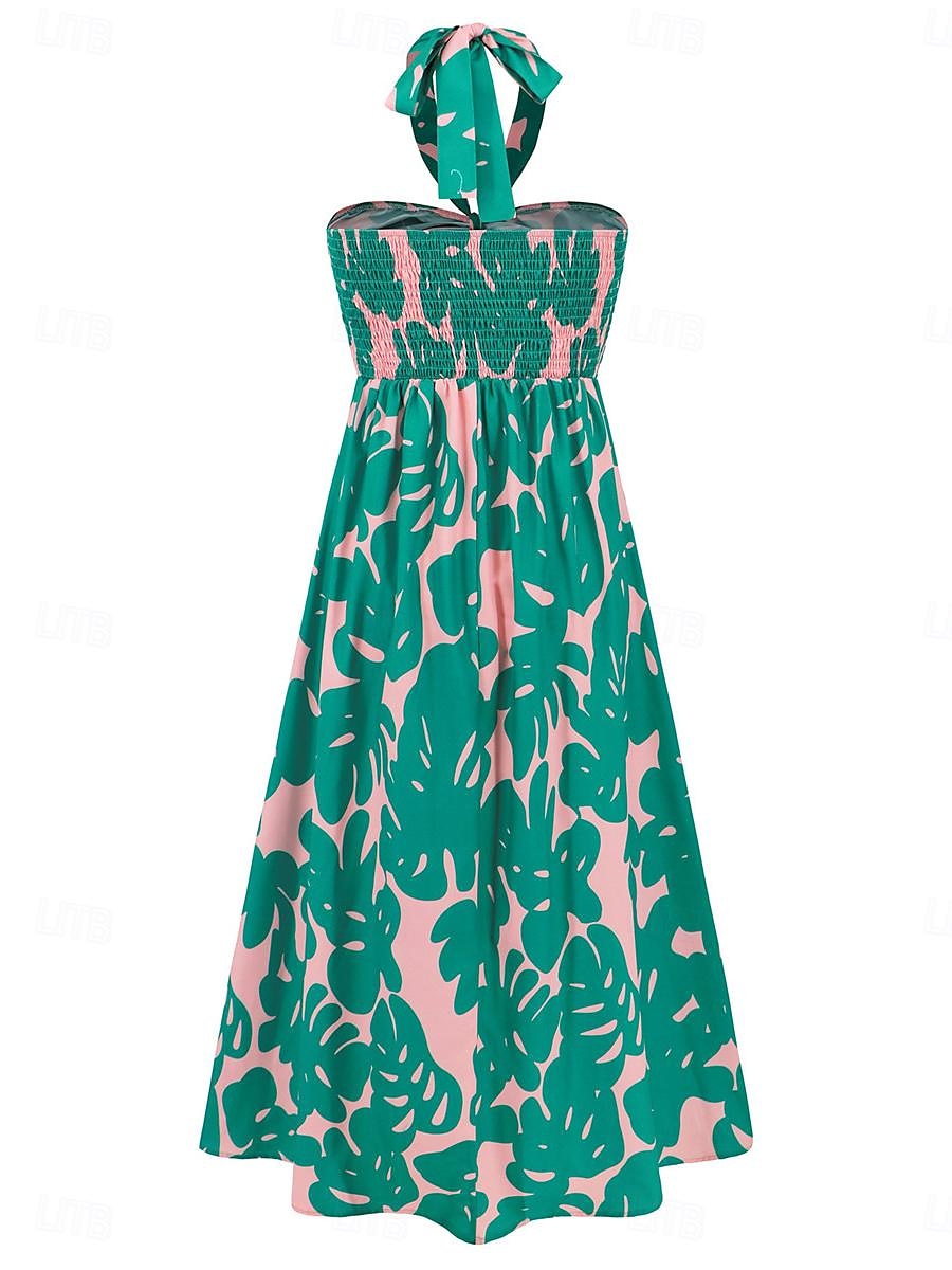 Femme robe longue Robe casual Robe Évasée Robe Trapèze Robe d'été mode Décontractées Vacances du quotidien Rendez-vous Standard Floral Feuille Sans Manches Dos nu Rouge Violet Orange Vert Eté de 2025 ? $46.99 –P15
