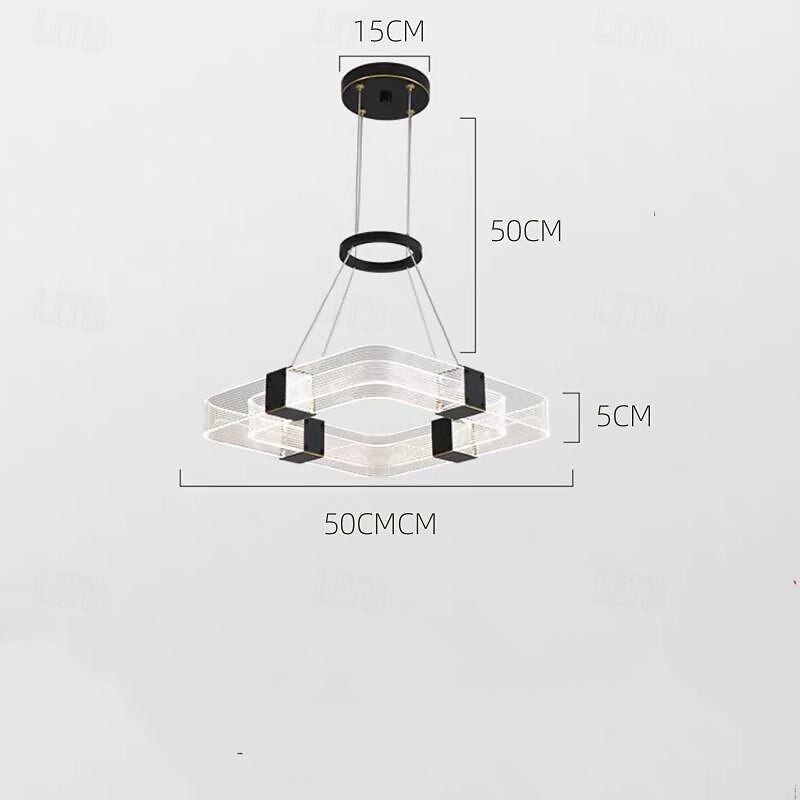 LED Pendant Light Dimmable 40/50cm 1-Light Square Line Design Island Design Copper Geometrical Contemporary Modern Dining Room Cafes 110-240V 2025 - $499.99 –P8