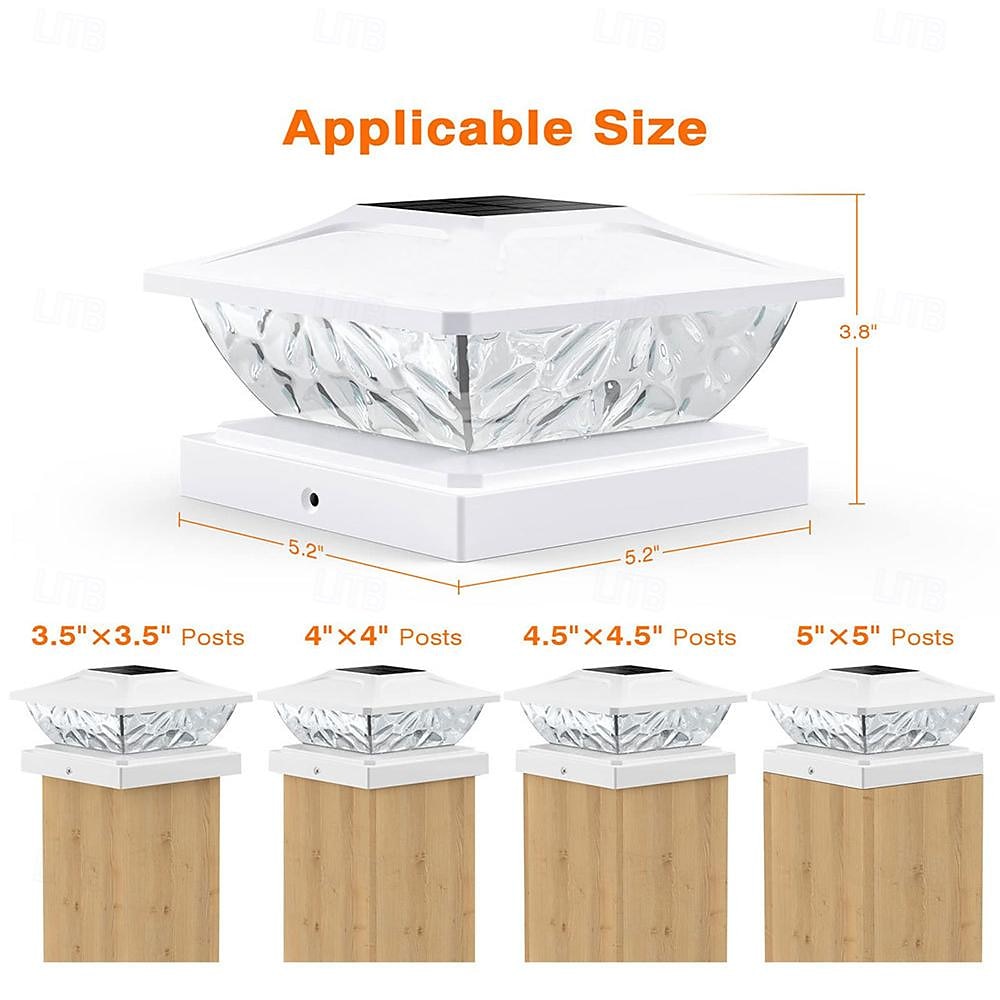 New Solar Powered LED Square Fence Light Solar Post Light White Warm Lamp Outdoor Lighting Waterproof Pillar IP65 Outdoor Solar Lamp for Garden  1PC 2026 - $25.99 –P1