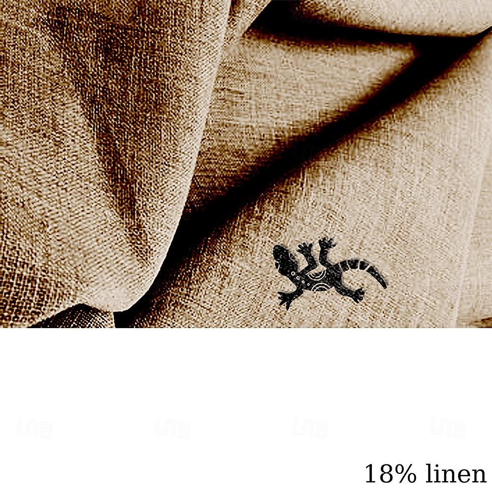 Men's Shirt Linen Shirt Retro Shirts Vintage Shirt Ethnic Shirt Ethnic Work Casual Blue Green khaki Short Sleeve Turndown Summer Spring Clothing Apparel 2025 - $24.99 –P3