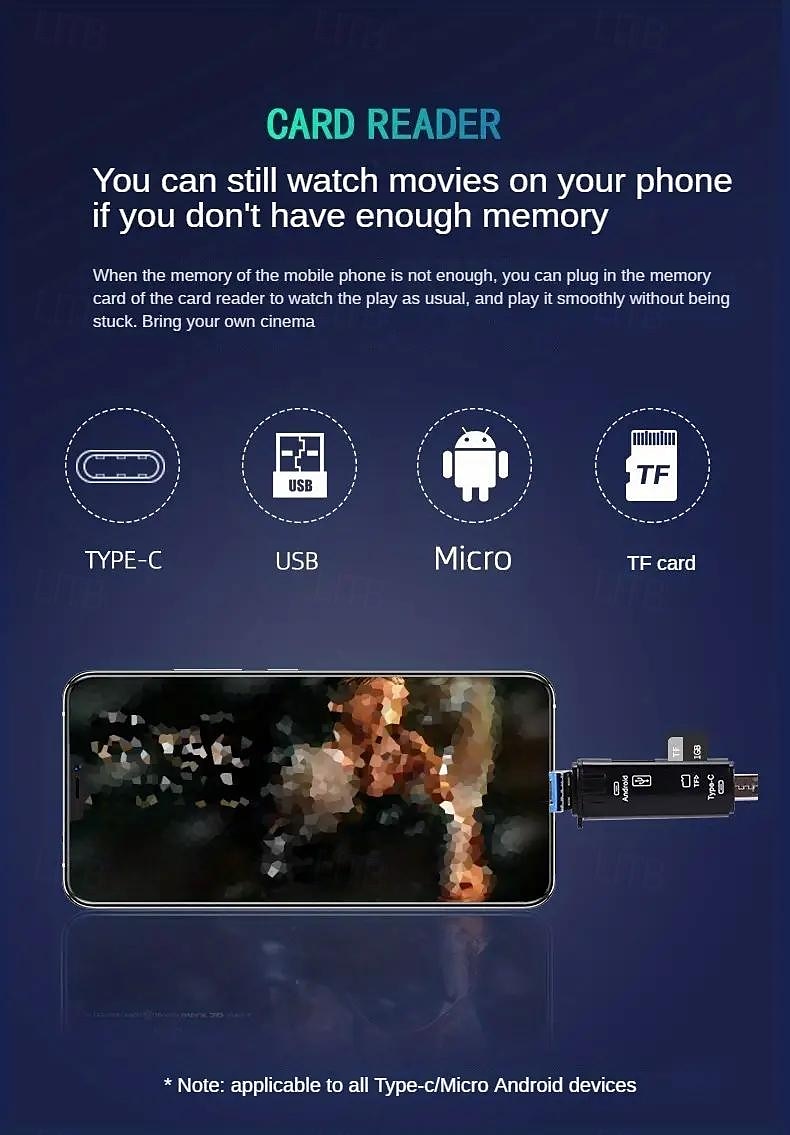5-in-1 Card Reader OTG Android Multi-function TF Card Reader USB Multi-in-one 2025 - $12.99 –P5