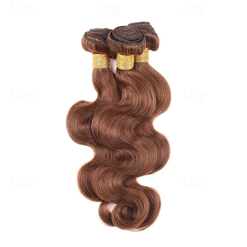 10-24 tuuman suklaanruskeat #4 body wave -niput brasilialaisen väriset hiukset nippu hiustenpidennykset hiukset kudotut luonnolliset raa'at hiukset 2025 - $120.99 –P6