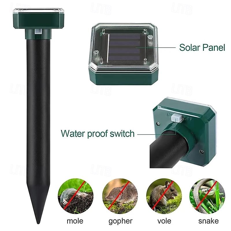 Solar Ultrasonic Mouse and Snake Repeller – Garden Pest Deterrent with Shock and Vibration, Solar Powered Lawn Protection Device 2025 - $15.99 –P3