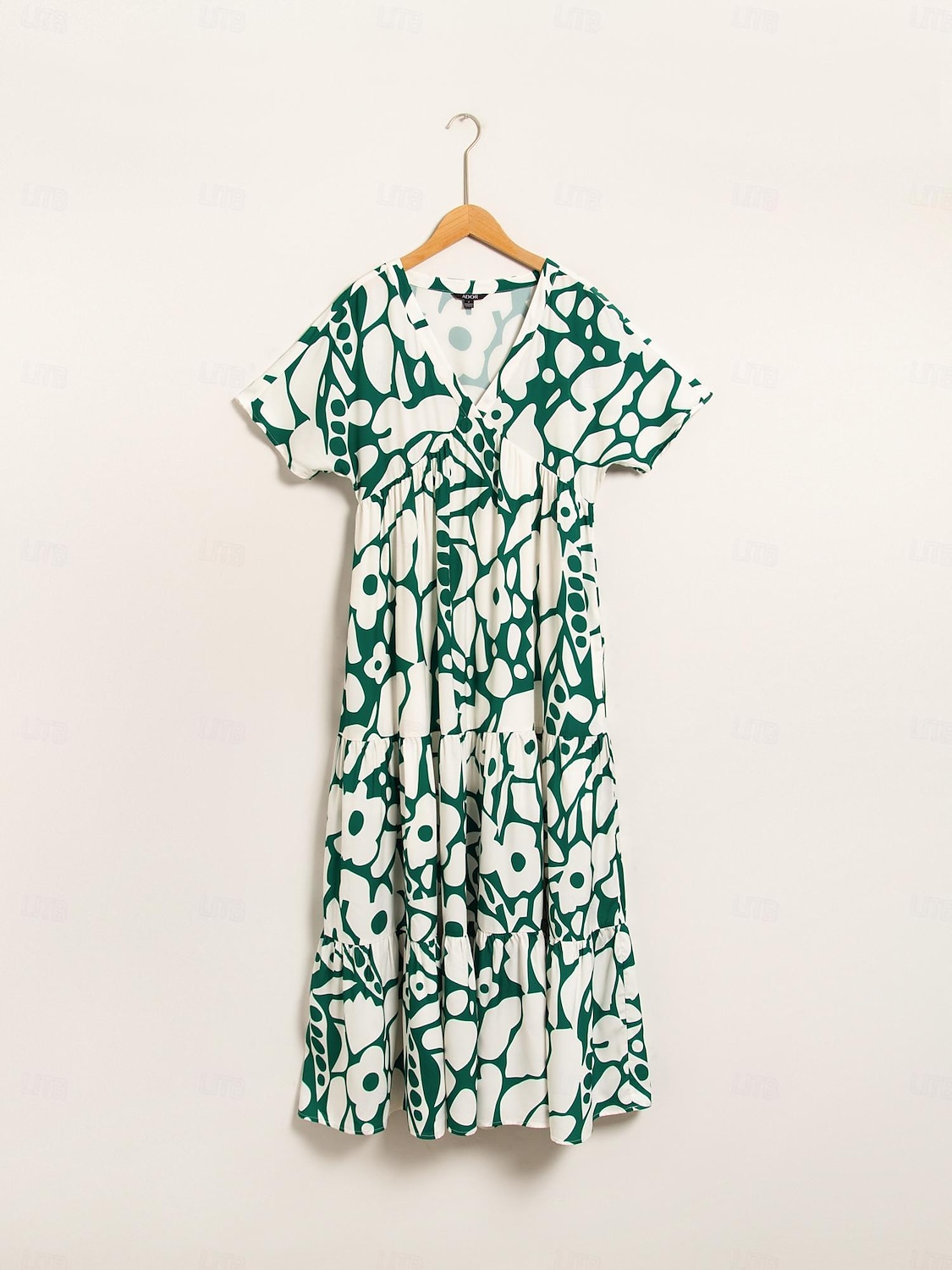 Plant Print V Neck Maxi Dress 2025 - $61.99 –P7
