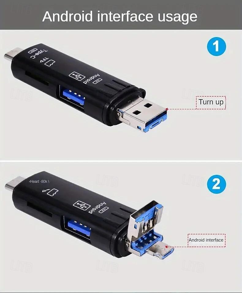 5-in-1 Card Reader OTG Android Multi-function TF Card Reader USB Multi-in-one 2025 - $12.99 –P7