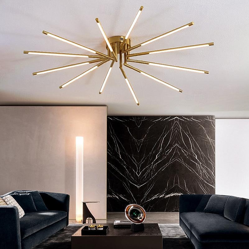 πολυέλαιος οροφής led 13,5cm 8/10/12 κεφαλής ρυθμιζόμενος με ρυθμιζόμενο μεταλλικό επιμεταλλωμένο/βαμμένο φινίρισμα μοντέρνο σκανδιναβικό στυλ υπνοδωμάτιο σαλονιού 110-240v 38/64/80w μόνο με 2025 - $215.99 –P8
