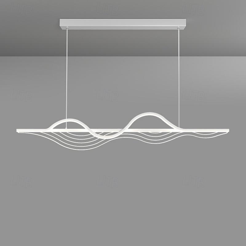 suspension led lampes à suspension linéaires à longue bande à intensité variable luminaires suspendus en métal blanc avec abat-jour en acrylique 1 lumière 100 cm cafés de cuisine 110-240v uniquement de 2025 ? $279.99 –P3