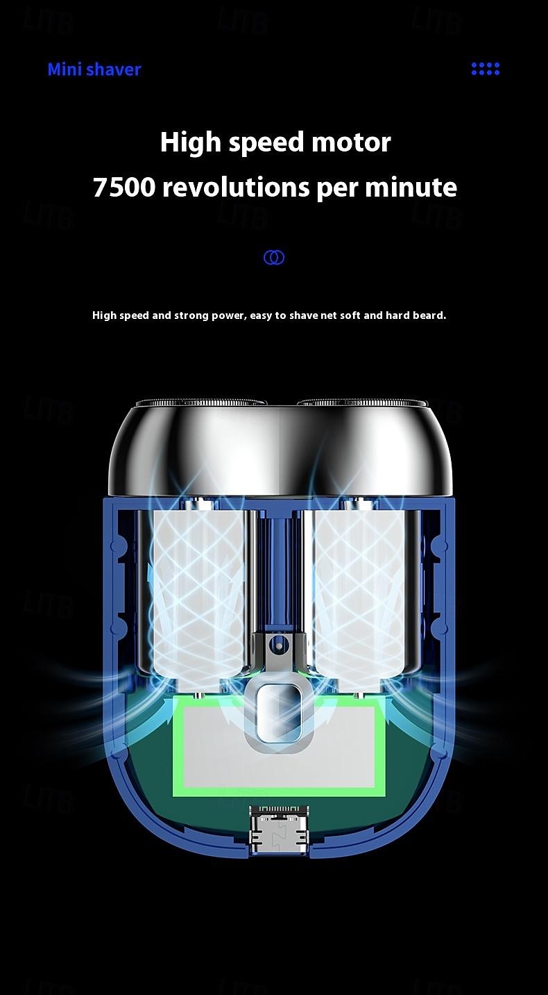 2025年 男性用ミニ電動旅行用カミソリ USB充電式カミソリ 洗える刃 顔用 ひげ用カミソリ ポケット 車用 家庭用カミソリ  コレクション – $22.99 –P9