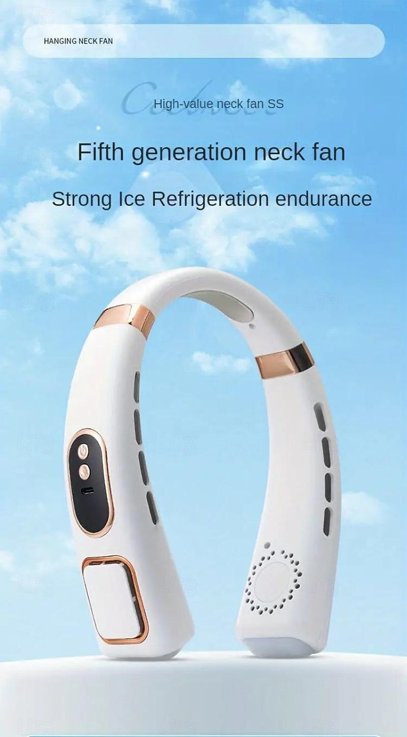 Draagbare 5-Snelheid Nekventilator – Aanraakbesturing Stille Luchtkoeler USB-aangedreven voor Buitensport en Reizen 2026 - $31.99 –P1