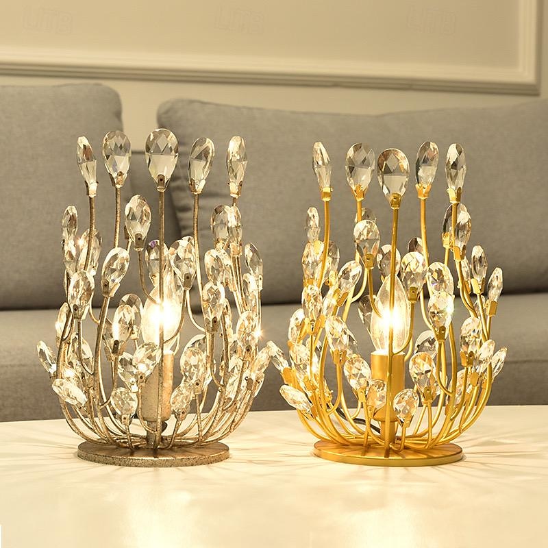 led stolní lampa 5w teplá bílá vintage design křišťálová stolní světla dekorativní ložnice kancelář 110-240v 2025 - $174.99 –P3