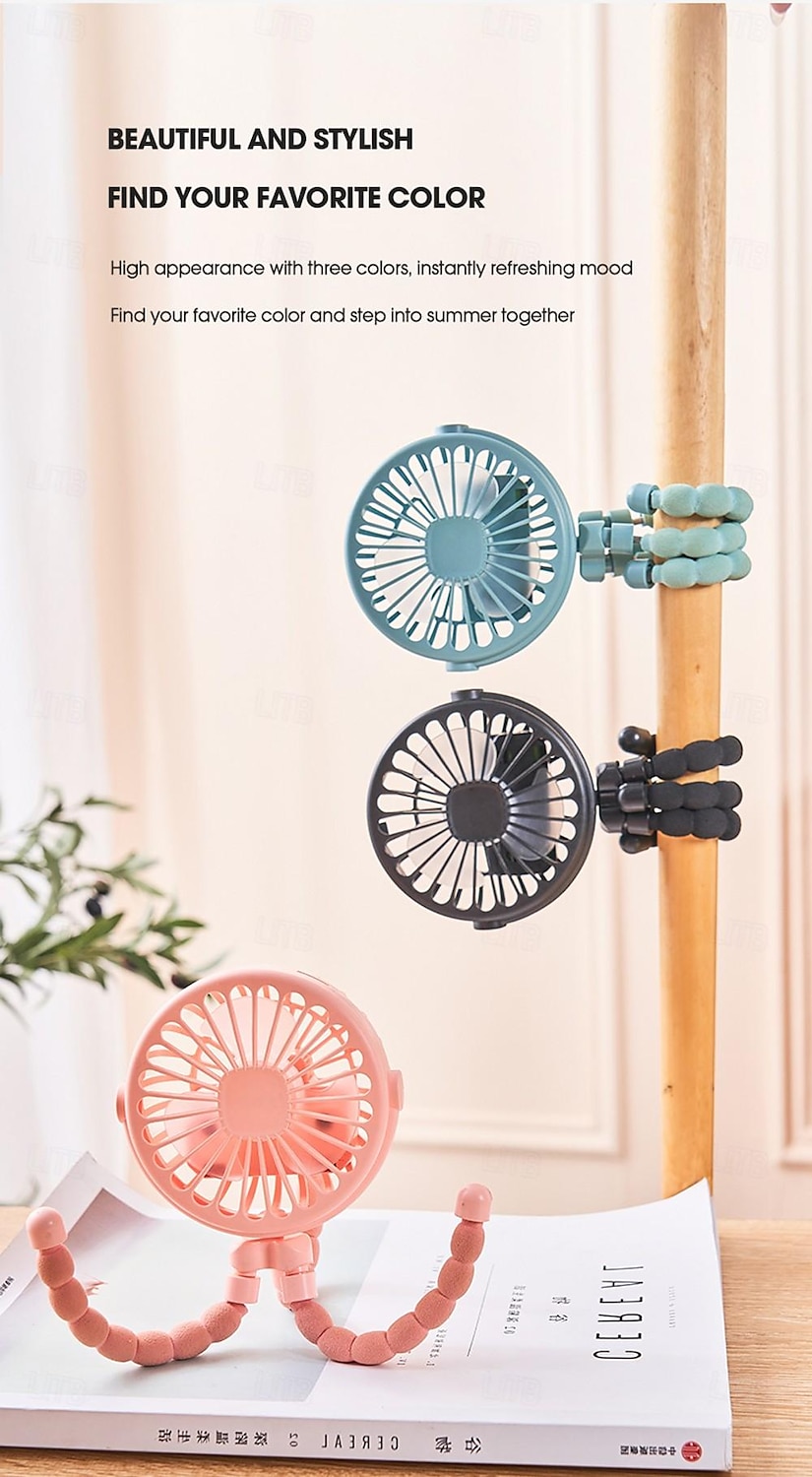 Octopus Fan Easy to Carry Multi-Functional Folding Office Desktop Outdoor Camping Stroller Handheld Fan Baby Stroller Fan Hand Held Bicycle Portable FanVentilator Silent Outdoor Cooler Neck Fan 2025 - $15.49 –P15