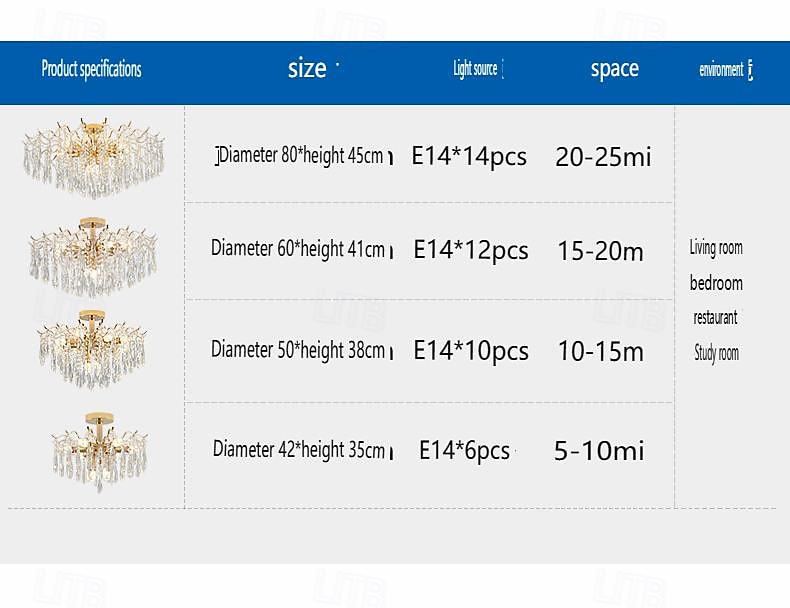 πολυέλαιος led 42/50/60/80/100cm 6/10/12/14/16 λαμπτήρας κεφαλής δεν περιλαμβάνεται επιμεταλλωμένο φινίρισμα κρυστάλλινο μέταλλο μοντέρνο μοντέρνο μοντέρνο στυλ κρεβατοκάμαρας τραπεζαρία μίνι κρεμαστό 2025 - $223.59 –P16