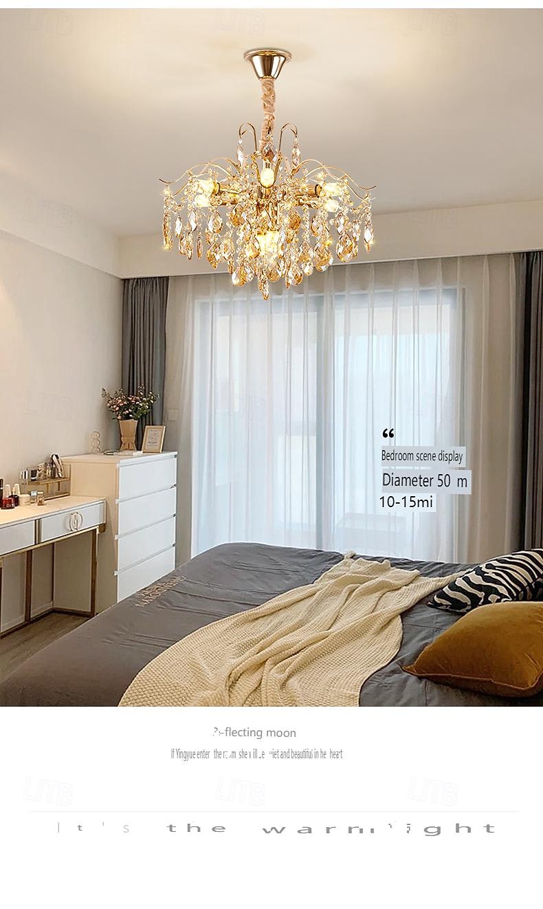 lampadario a led 42/50/60/80/100 cm 5/8/10/12/15 lampadina non inclusa finitura elettrolitica cristallo metallo stile moderno contemporaneo camera da letto sala da pranzo mini sospensione 110-240 v del 2026 a $208.79 –P9