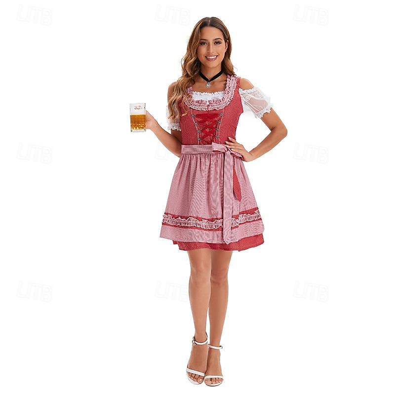 Oktoberfest Vestidos Falda acampanada Blusa con falda acampanada bávaro Mucama Alemán Munich prados Mujer Paño de estilo tradicional Blusa (50CM) 2026 - $52.99 –P5