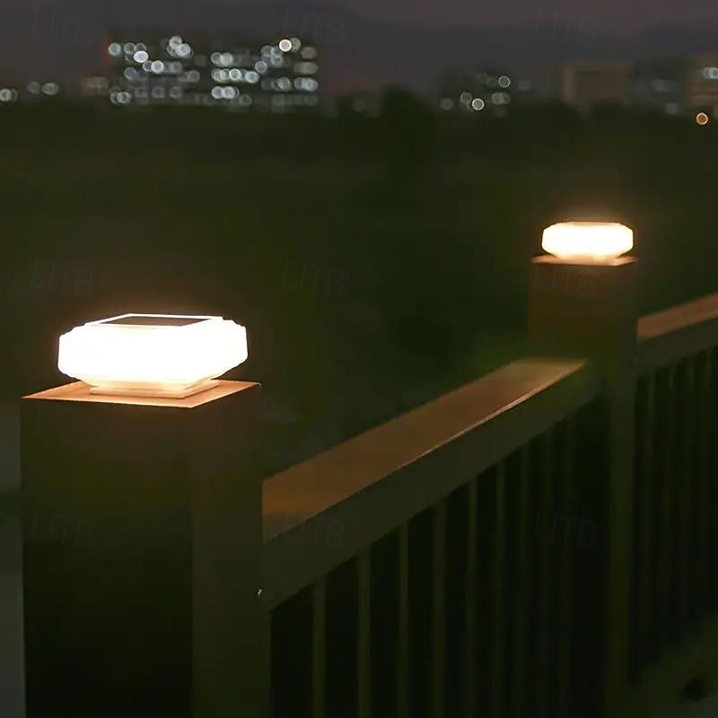 napelemes kültéri oszlopsapka lámpa vízálló napelemes kerítés lámpa 30 led fedélzeti terasz kerti szuperfényes oszloplámpák 4x4-hez 5x5 6x6 oszlopsapka csak fa napelemes éjszakai lámpa 1/2db 2026 - $23.99 –P6