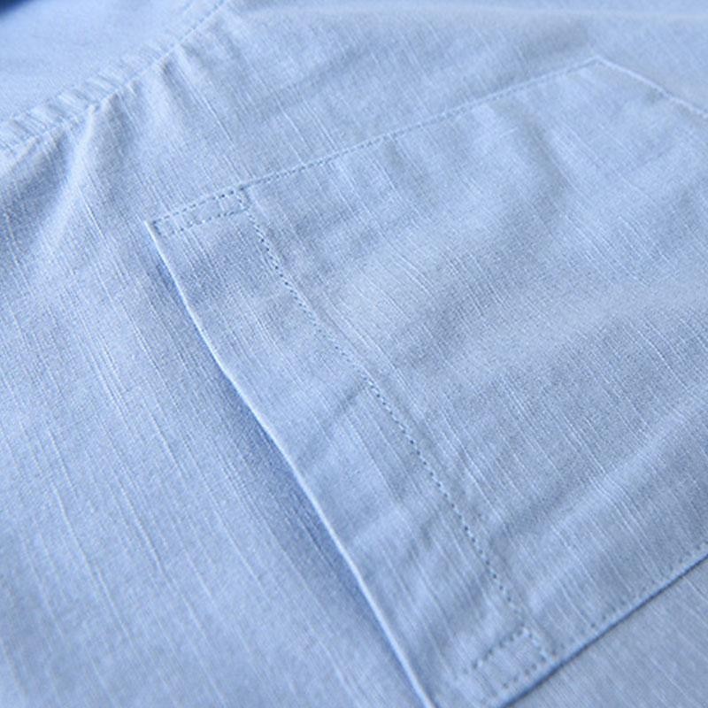 Per uomo Camicia Camicia di lino Camicia con colletto cinese Camicia con colletto alla coreana Camicia casual Camicia di cotone Semplice Vacanza Camicia hawaiana Bianco Blu Beige Manica Lunga del 2025 a $45.99 –P5