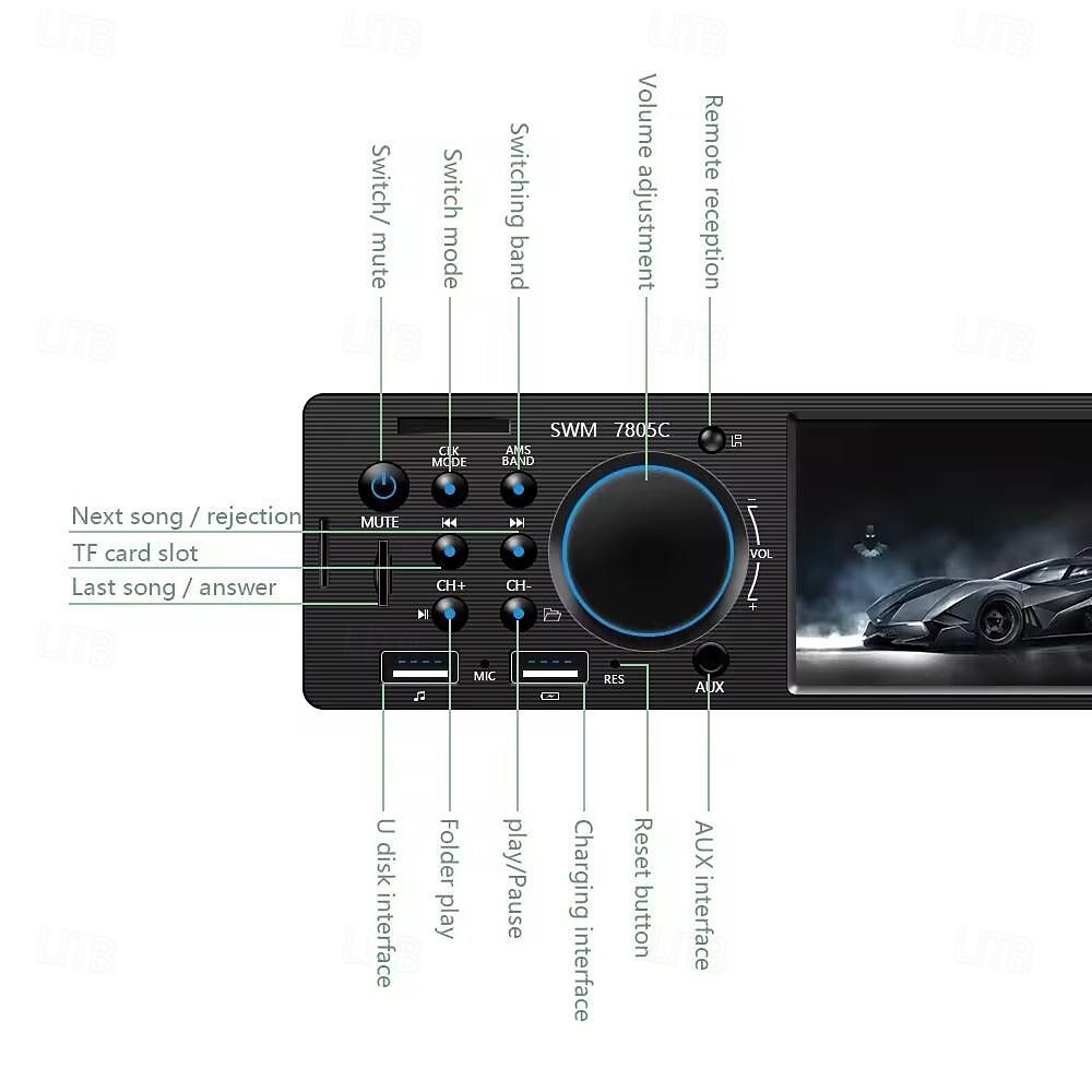 fyautoper 4 auto enkele ingots mp5 bluetooth-speler hd touchscreen multimediabediening autoradio 2025 - $107.99 –P4