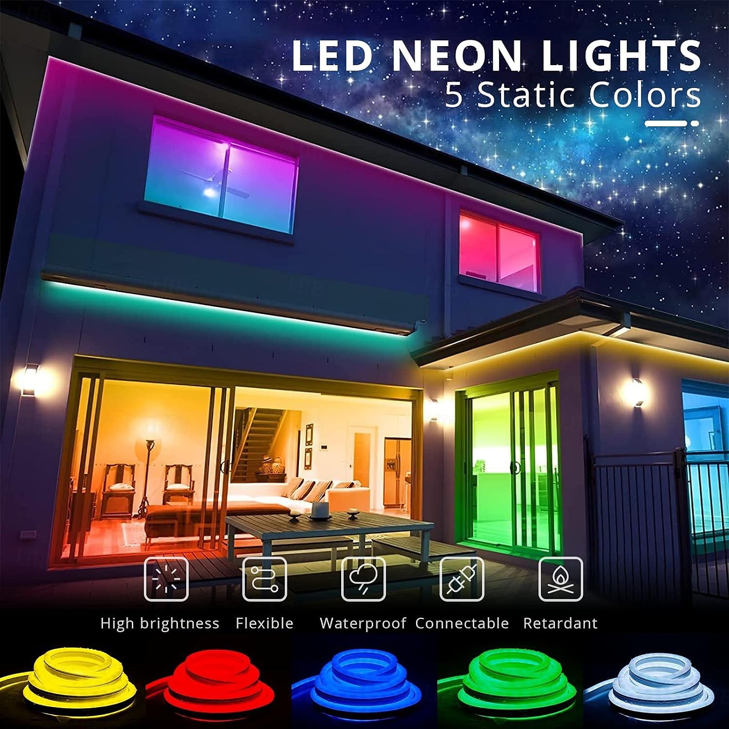 LED Neon RGB Light Strip 3M-30M with Bluetooth & APP Control, Waterproof IP65 Music Sync Multi-Color Flexible Strip for Home, Garden, Building Decor AC220V 2025 - $72.99 –P7