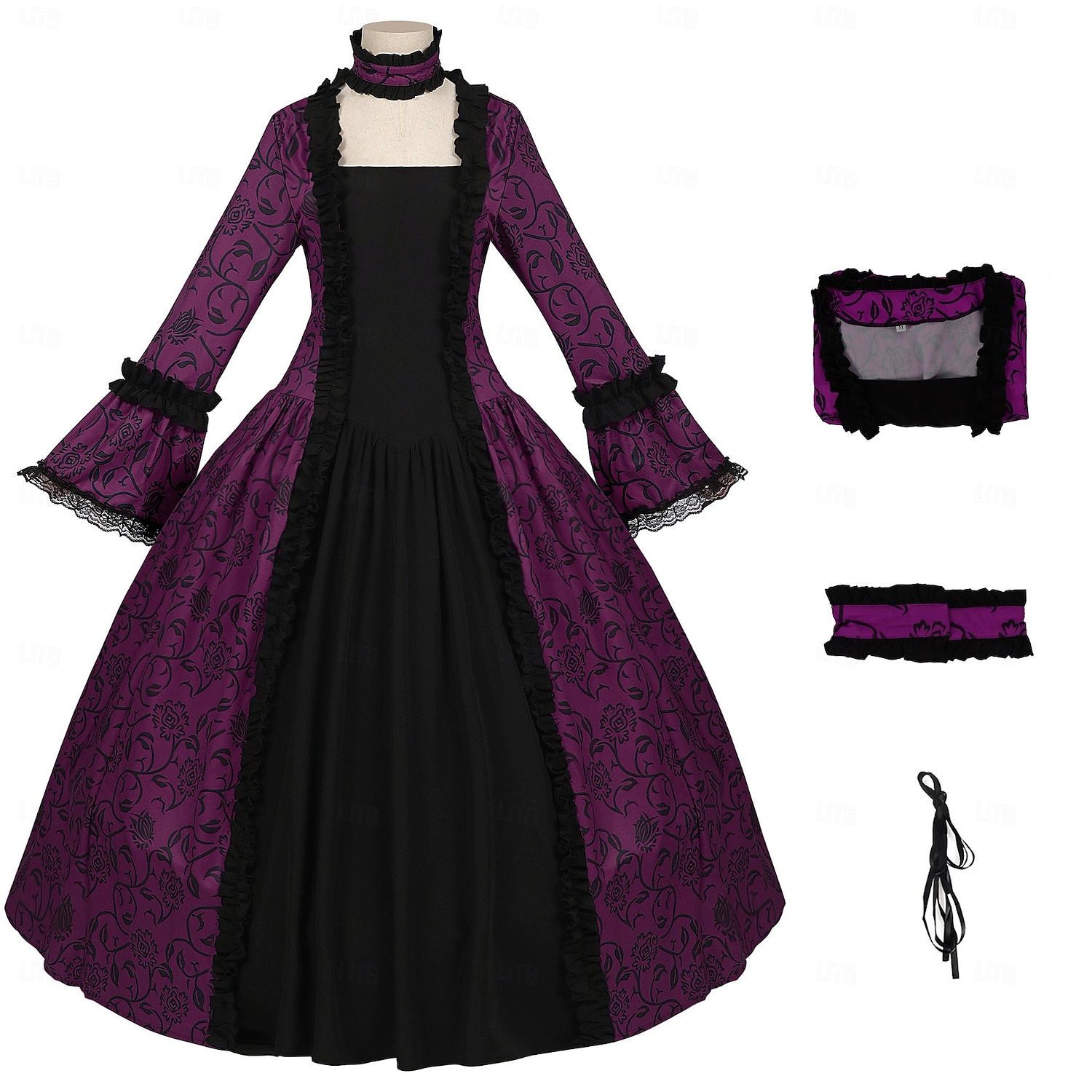 Rococo 18th Century Cocktail Dress Dress Cosplay Costume Lady Geometric Ball Gown Fancy Dress Women's Royal Halloween Carnival Masquerade Party / Evening Prom Carnival of Venice Adults' Dress All 2025 - $50.99 –P6
