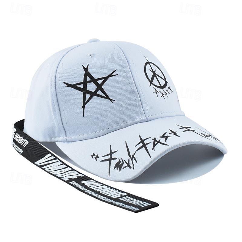 Męskie Czapka z daszkiem Kapelusz Czapka Truckera Czarny Biały Bawełna Moda Codzienny Ulica Codzienny Gwiazda Regulowany Filtr przeciwsłoneczny Oddychający 2026 - $7.49 –P7