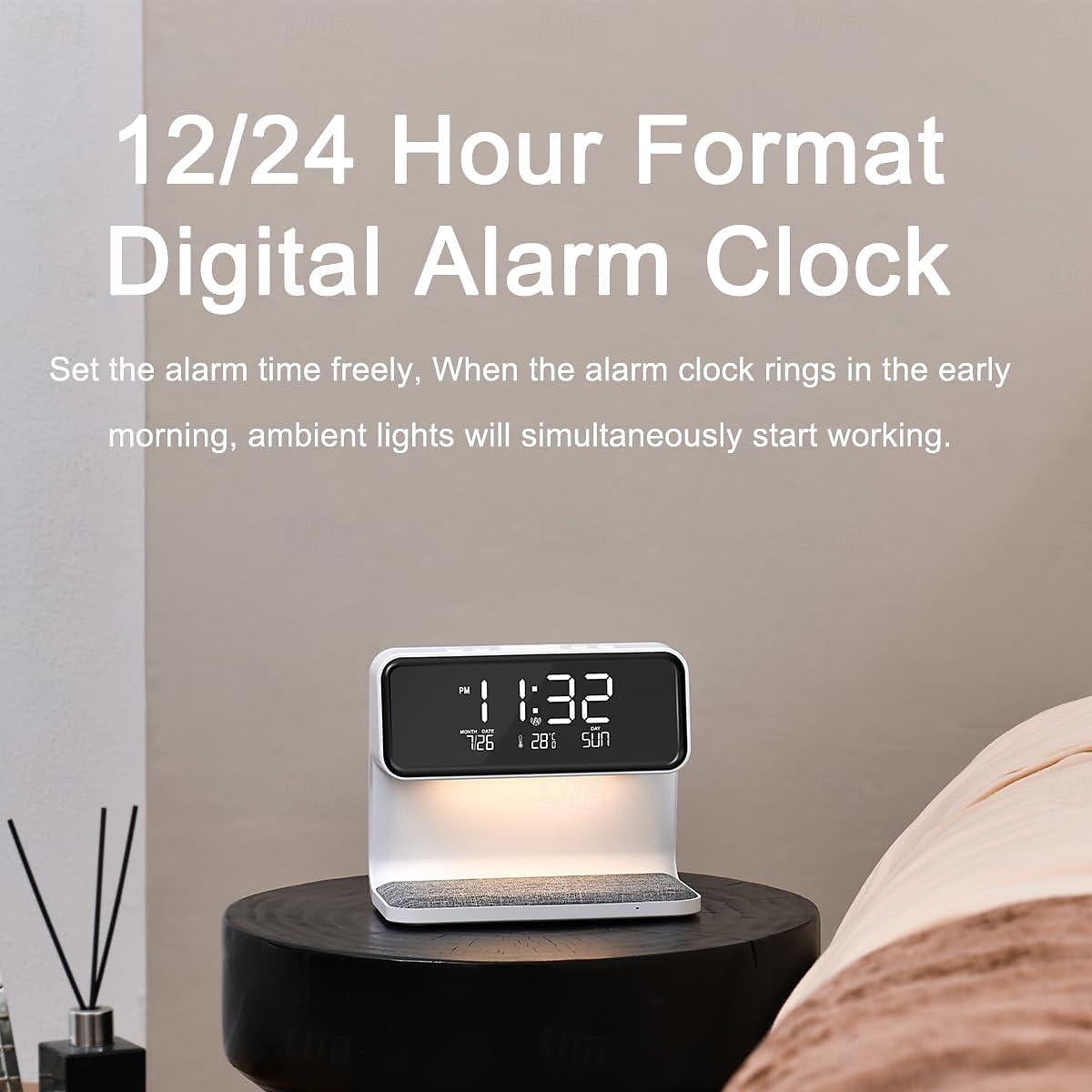 Alarm Clock with Wireless Charging Bedside Touch Lamp Alarm Clocks Bedrooms Night Light Dimmable LED Display Fast Wireless Charger Station with Room Thermometer Indoor 2025 - $57.99 –P5